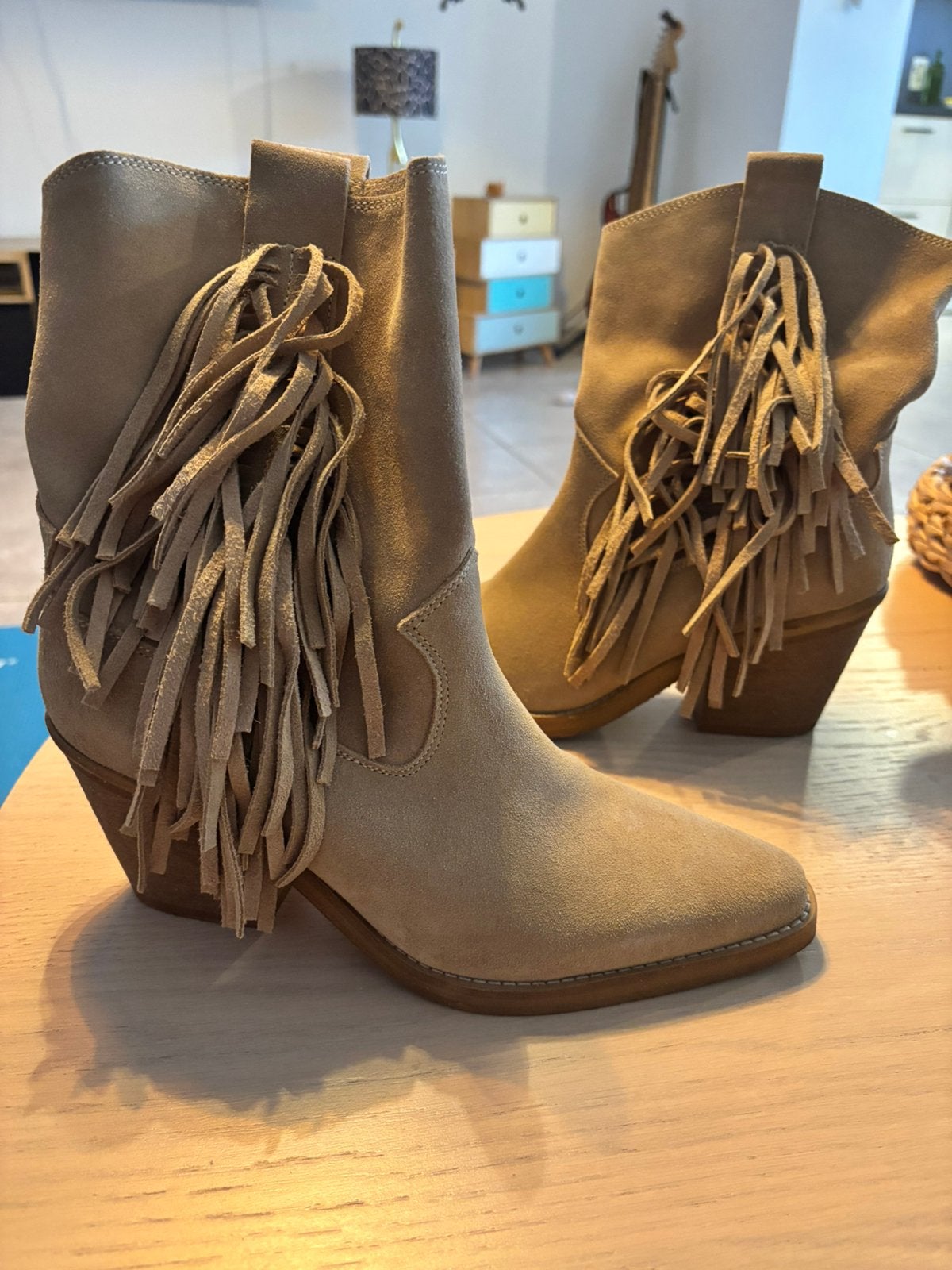 Sacha cowboy laarsjes, Kleding | Dames, Ophalen, Beige, Lage of Enkellaarzen, Nieuw