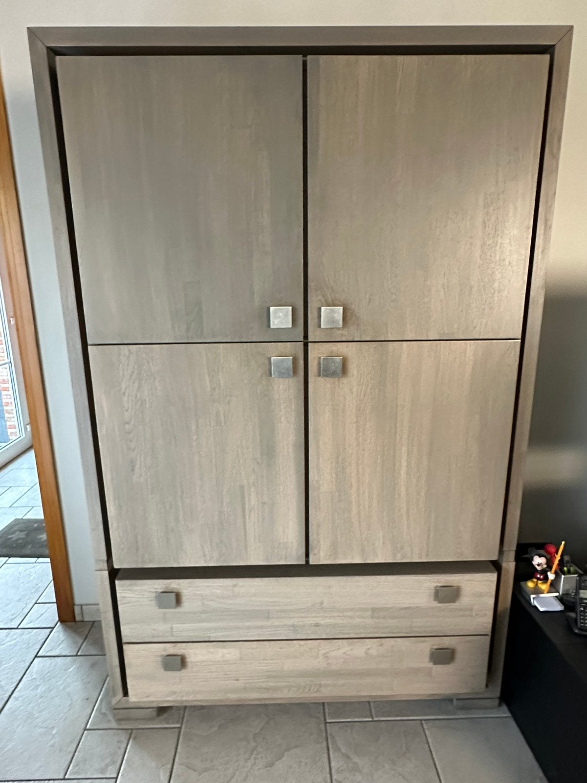 Complete eetplaats + zetels, Ophalen, Gebruikt, 150 tot 200 cm, Met lade(s)