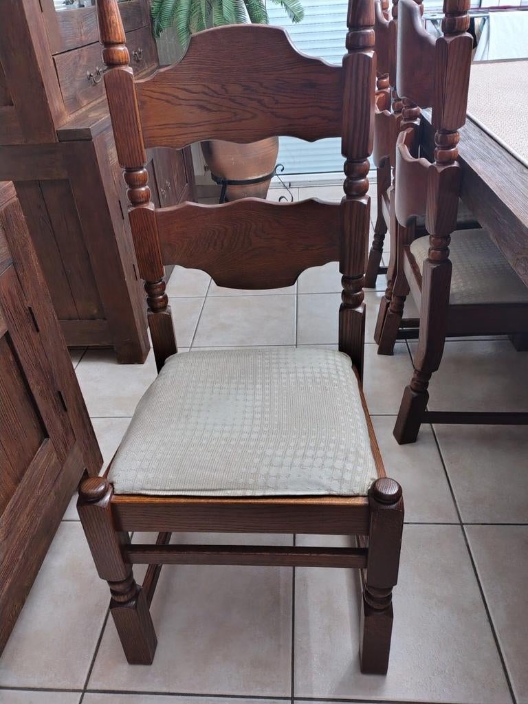 6 chaises en chêne massif, Maison & Meubles, Chaises, Enlèvement