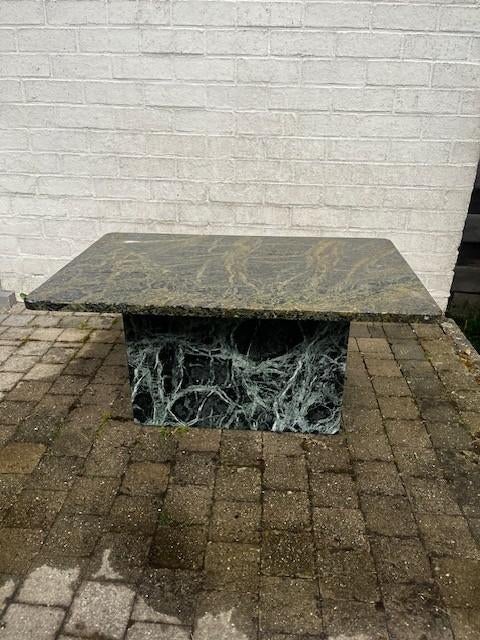 Bijzettafel marmer, Tuin en Terras, Ophalen, Gebruikt, Rechthoekig, Overige materialen