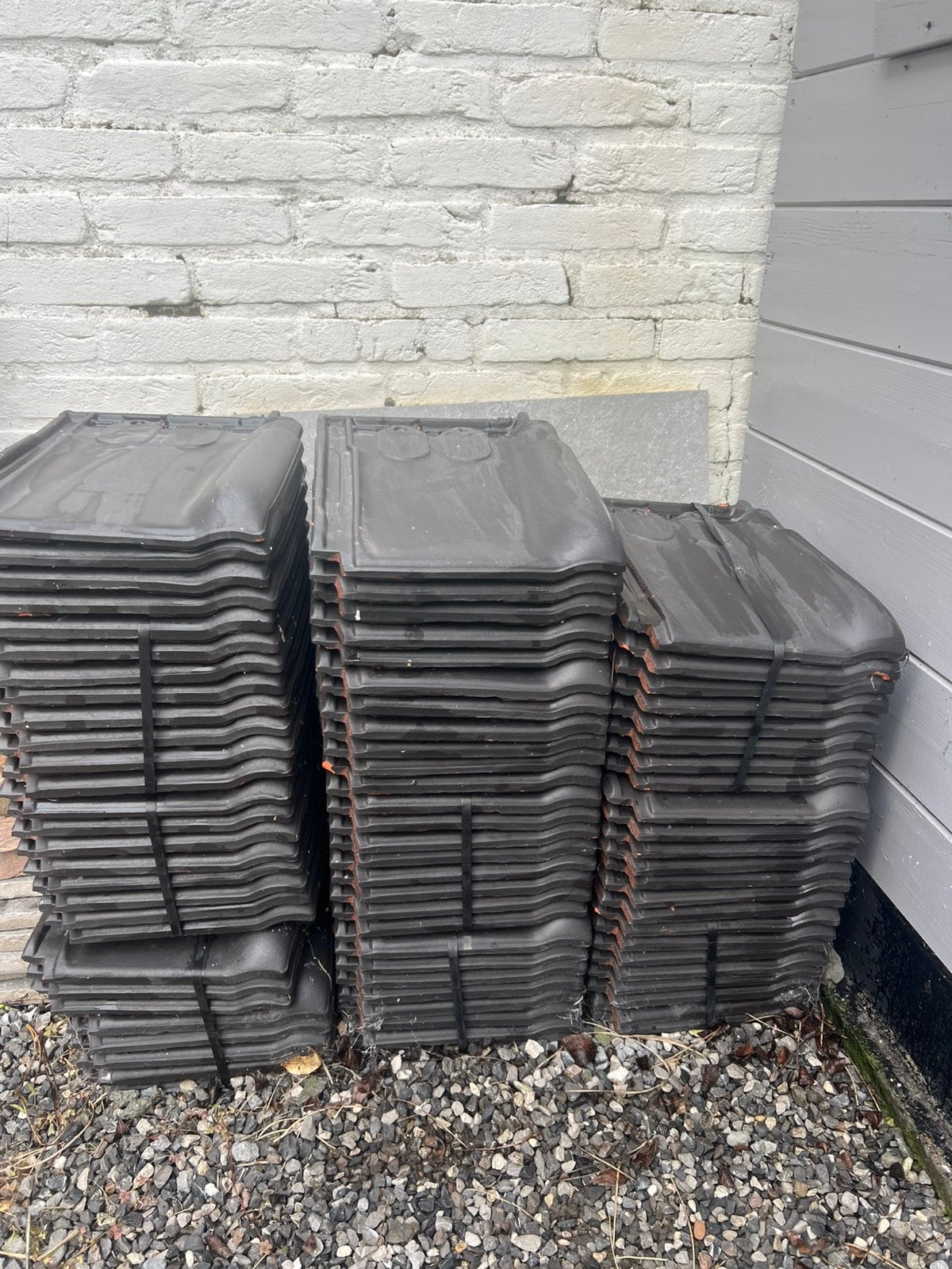 lot de tuiles Koramic Vario 18 noires mates 70 pièces, Pierre ou Argile, Enlèvement, Noir, Moins de 5 m²