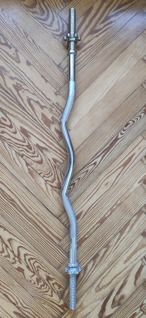 Halterstang - EZ Curlstang - 120cm - 30mm, Sports & Fitness, Équipement de fitness, Enlèvement, Utilisé, Bras, Barre d'haltères