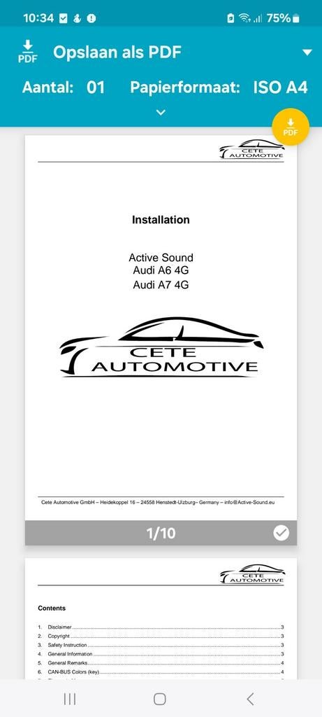 Soundbox pour Audi A6/A7.4G, Enlèvement