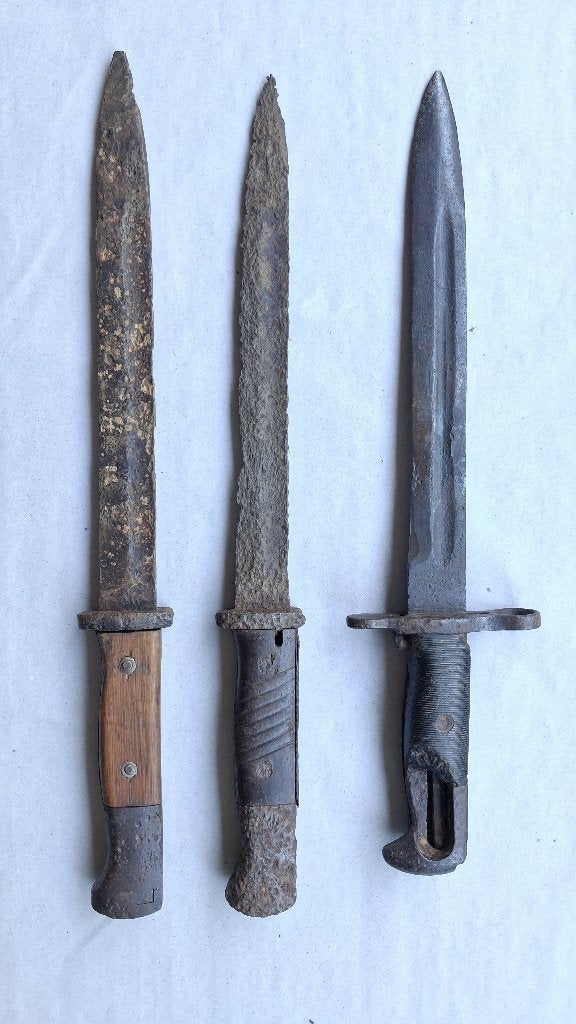 Lot de 3 baïonnettes de fouille (Mauser et Garand), Enlèvement ou Envoi