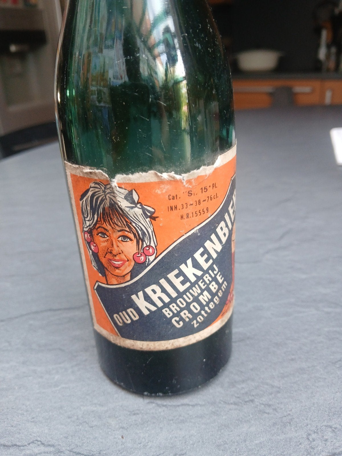 oud flesje kriekenbier crombe zottegem, Verzamelen, Ophalen of Verzenden