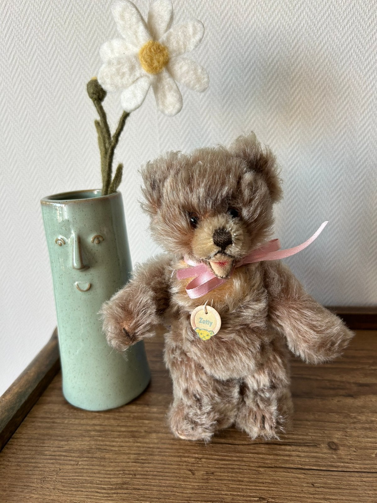 Steiff ours Zotty de 1960, bouton et carton, excellent état, Enlèvement, Utilisé