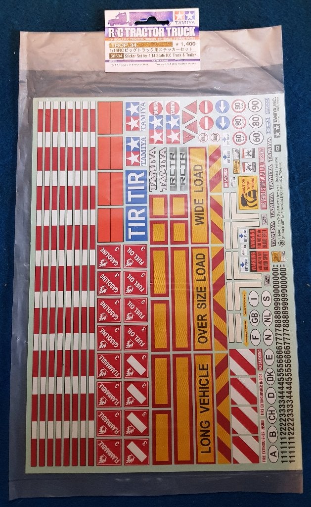 Tamiya 1/14 Tractor/Trailer Sticker set (NIP) #56534, Elektro, Verzenden, Schaal 1:14, Nieuw