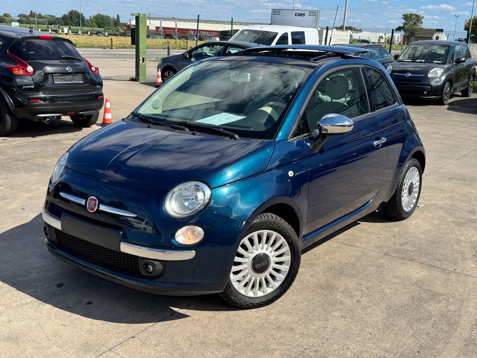Fiat 500 1.2L Benzine 2012 open dak, Auto's, Fiat, Bedrijf, Te koop, ABS, Adaptieve lichten, Airbags, Airconditioning, Bluetooth