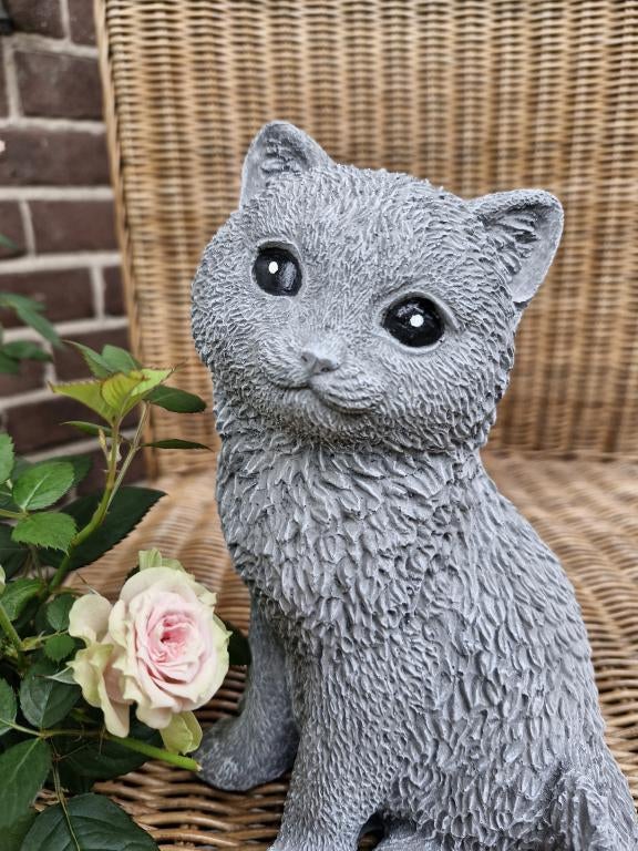 lief beeld van een poes , beton, Tuin en Terras, Tuinbeelden, Ophalen of Verzenden, Nieuw, Beton