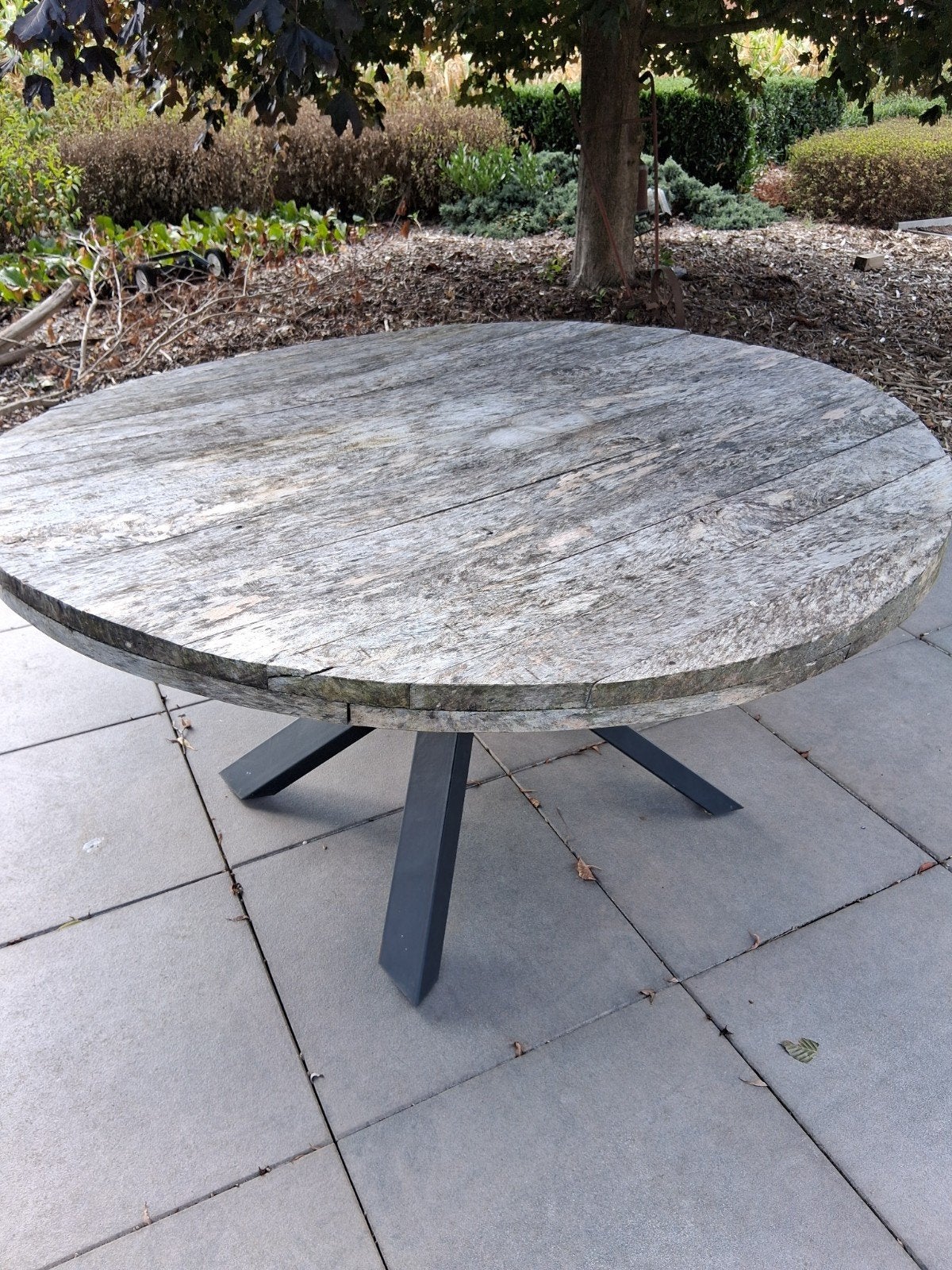 ronde tuintafel, Tuin en Terras, Ophalen, Gebruikt, Rond, Hout
