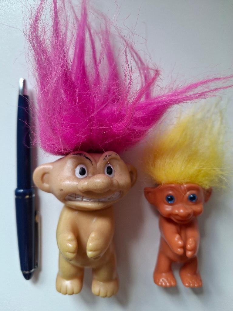 2 Vintage Troll clip-on Pencil Hugger, Verzamelen, Poppetjes en Figuurtjes, Ophalen of Verzenden, Zo goed als nieuw