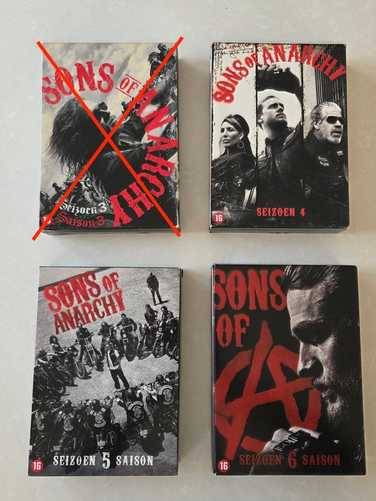 Sons of Anarchy - dvd sets - seizoen 4, 5 en 6, Enlèvement, Comme neuf, Autres genres