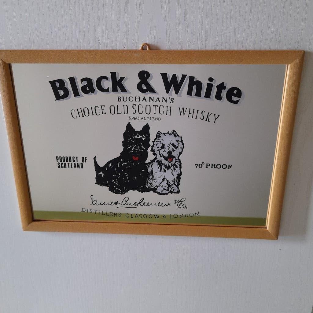 Spiegel Black & White Buchanan's .Choice old Scotch whisky., Collections, Enlèvement, Panneau publicitaire