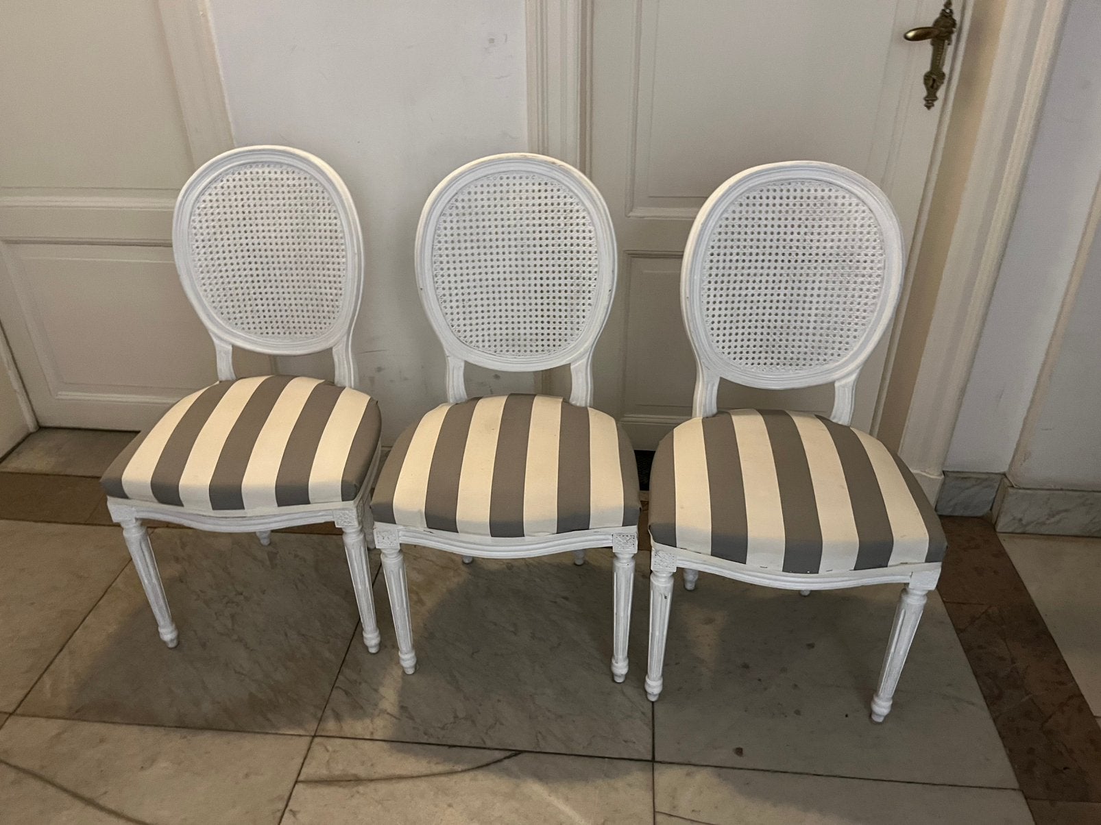Vintage stoelen, louis XIV met rotan rug, Antiek en Kunst, Ophalen