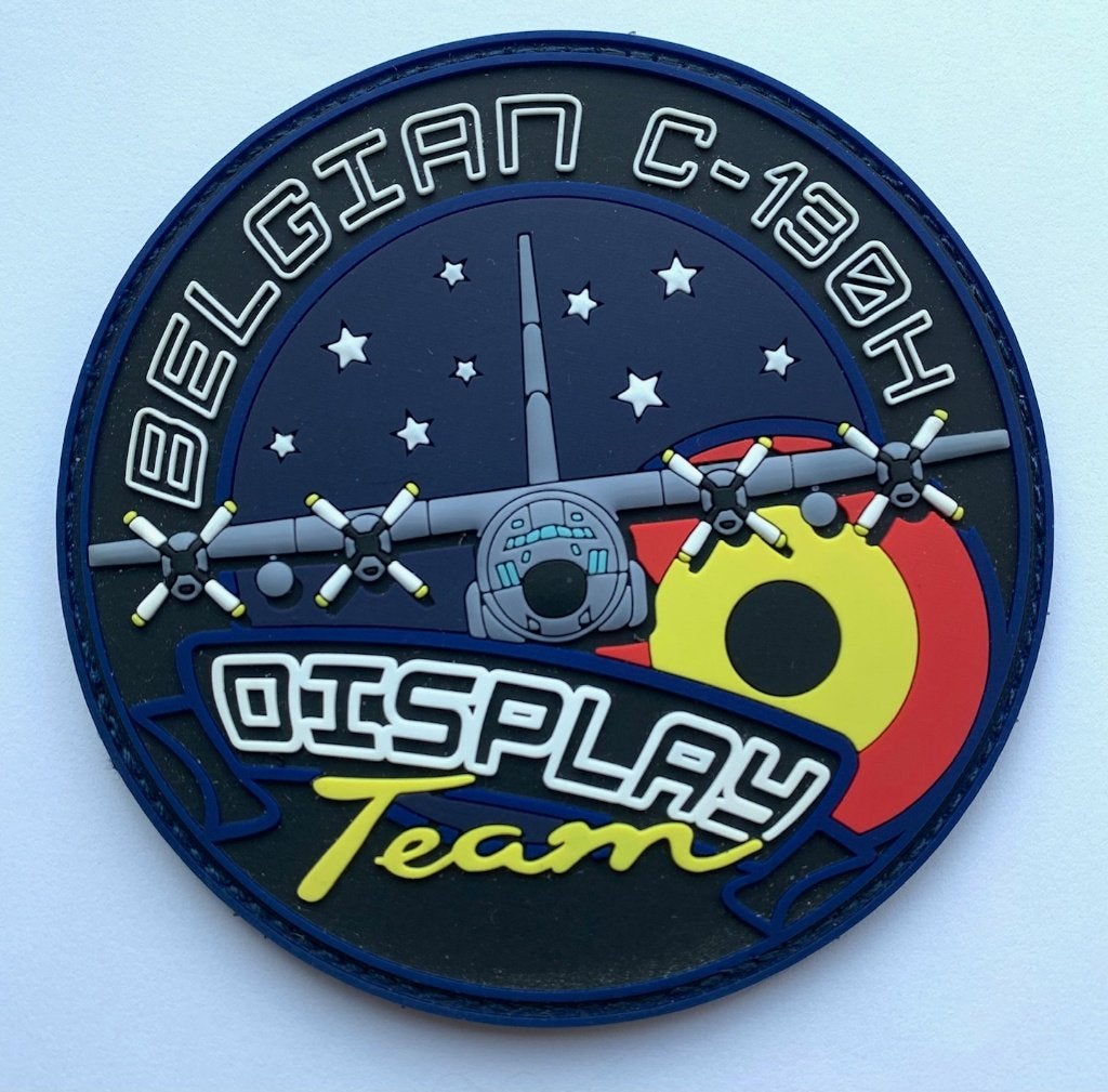 Patch C-130 Belgian Air Force Display Team PVC Velcro, Collections, Enlèvement ou Envoi, Armée de l'air, Emblème ou Badge