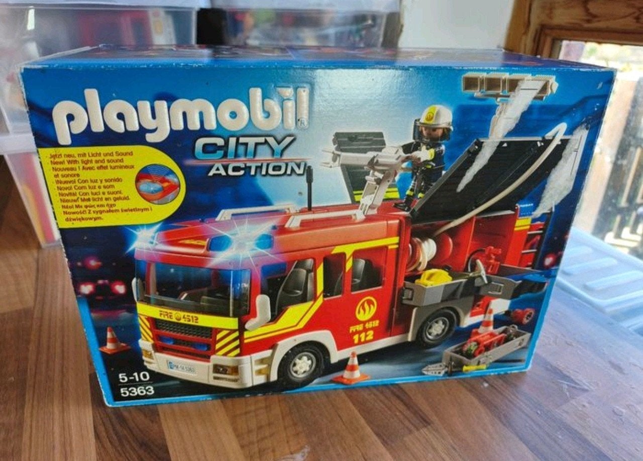 Playmobil City Action 5363 camion de pompiers - complet, Enlèvement ou Envoi, Comme neuf, Kit complet, Véhicule