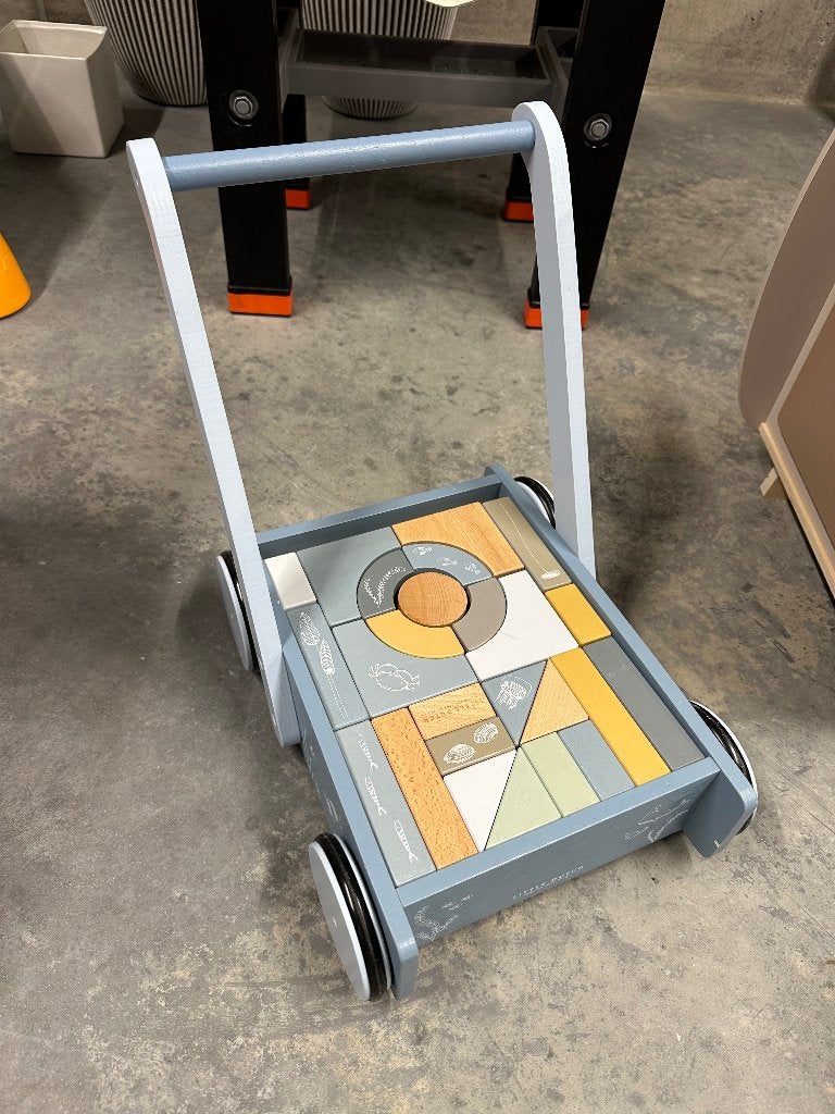 Little dutch houten loopwagen met blokken, Ophalen, Gebruikt, Duw- of Trekspeelgoed