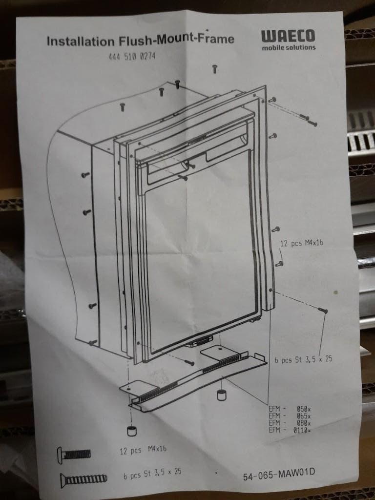 Inbouwframe RVS Dometic/Waeco CR80 koelkast NIEUW, Enlèvement ou Envoi, Neuf