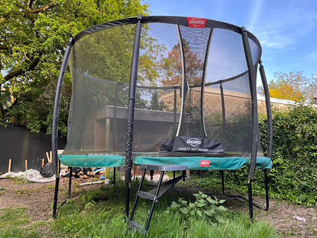 BERG Champion trampoline 380 cm + Safety Net Deluxe + cover, Kinderen en Baby's, Ophalen, Gebruikt