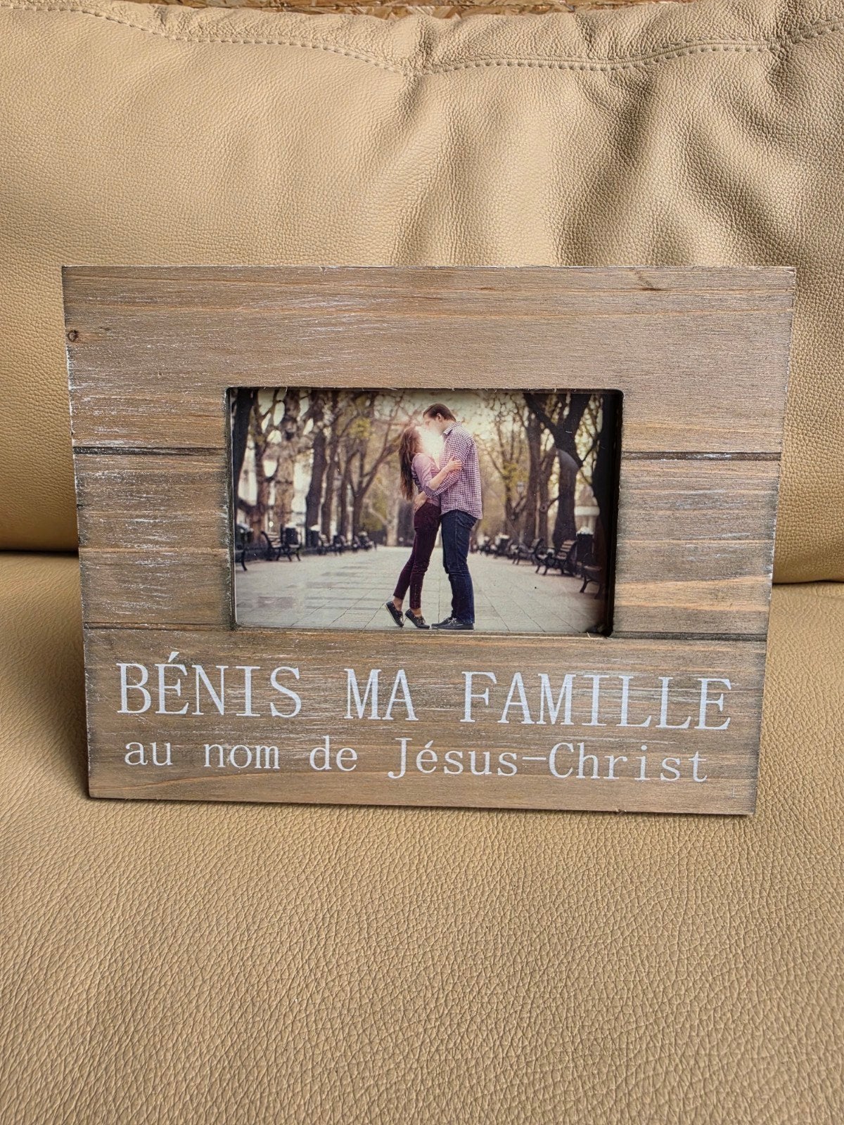 Houten fotokader — „Bless my family in the name of Jesus Chr, Ophalen of Verzenden