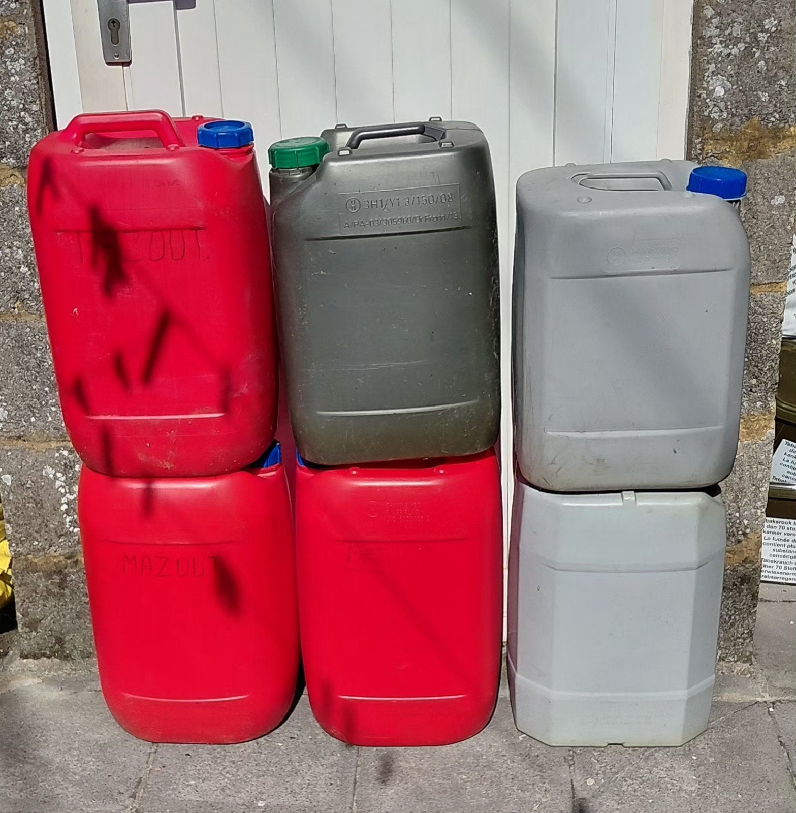 Bidons 20L Diesel/Mazout, Enlèvement