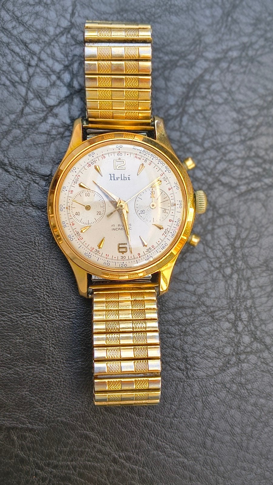 Chronographe homme plaqué or Helbi, Bijoux, Sacs & Beauté, Enlèvement