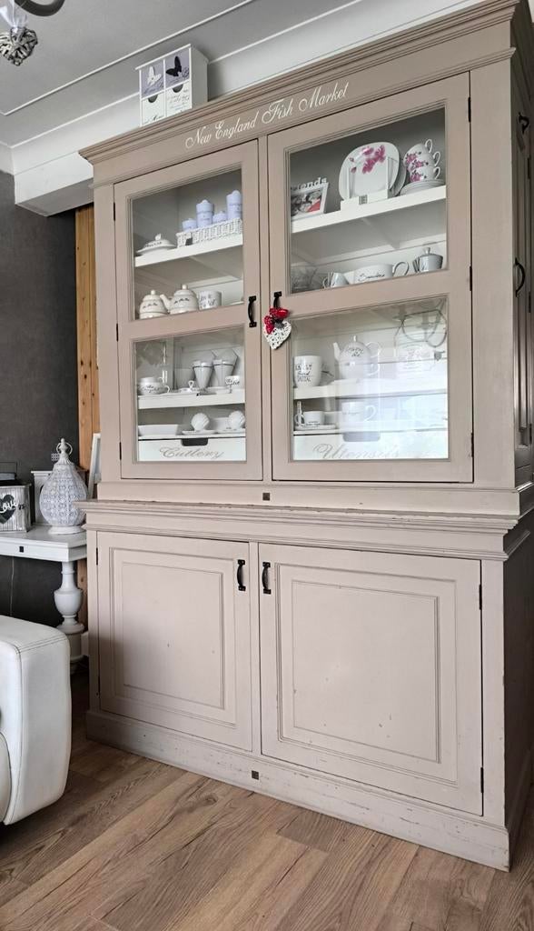 Unieke Buffetkast vitrinekast Rivièra Maison, Huis en Inrichting, Ophalen, Met deur(en)