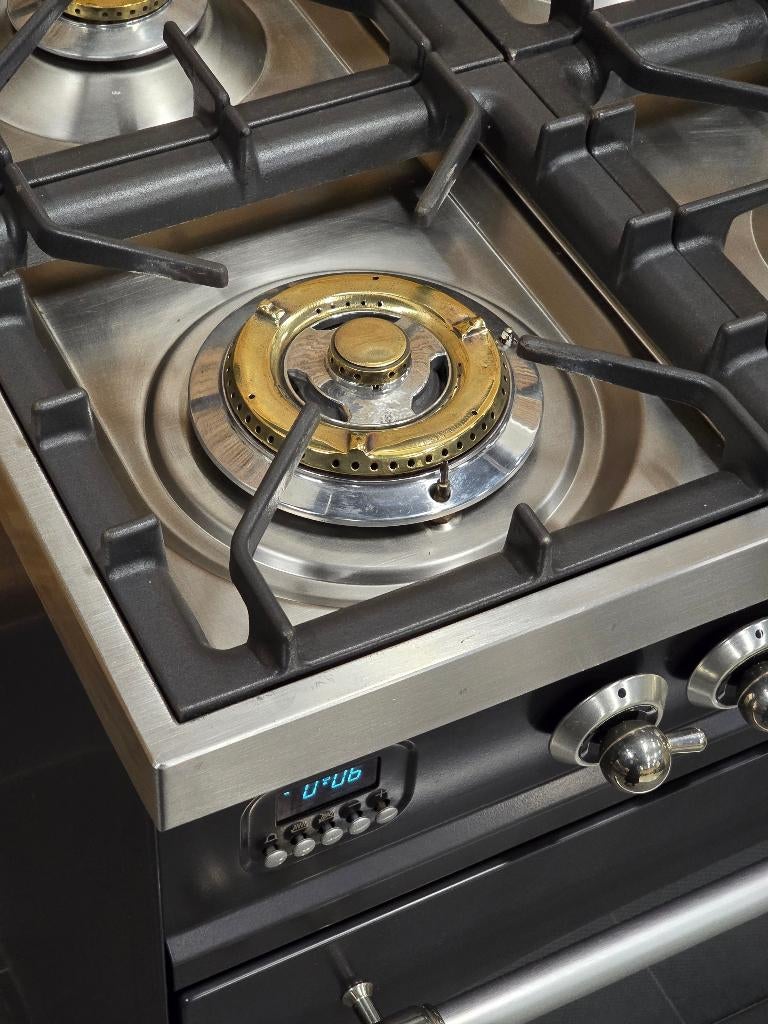 🔥Luxe Fornuis Boretti 60cm antraciet + rvs GASOVEN, Elektronische apparatuur, Fornuizen, Ophalen, 4 kookzones, Zo goed als nieuw