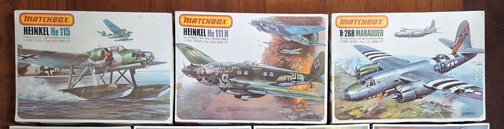 Lot 3x Vintage Matchbox Modelbouw (1:72) in krimpfolie, Overige merken, 1:72 tot 1:144, Nieuw, Ophalen of Verzenden
