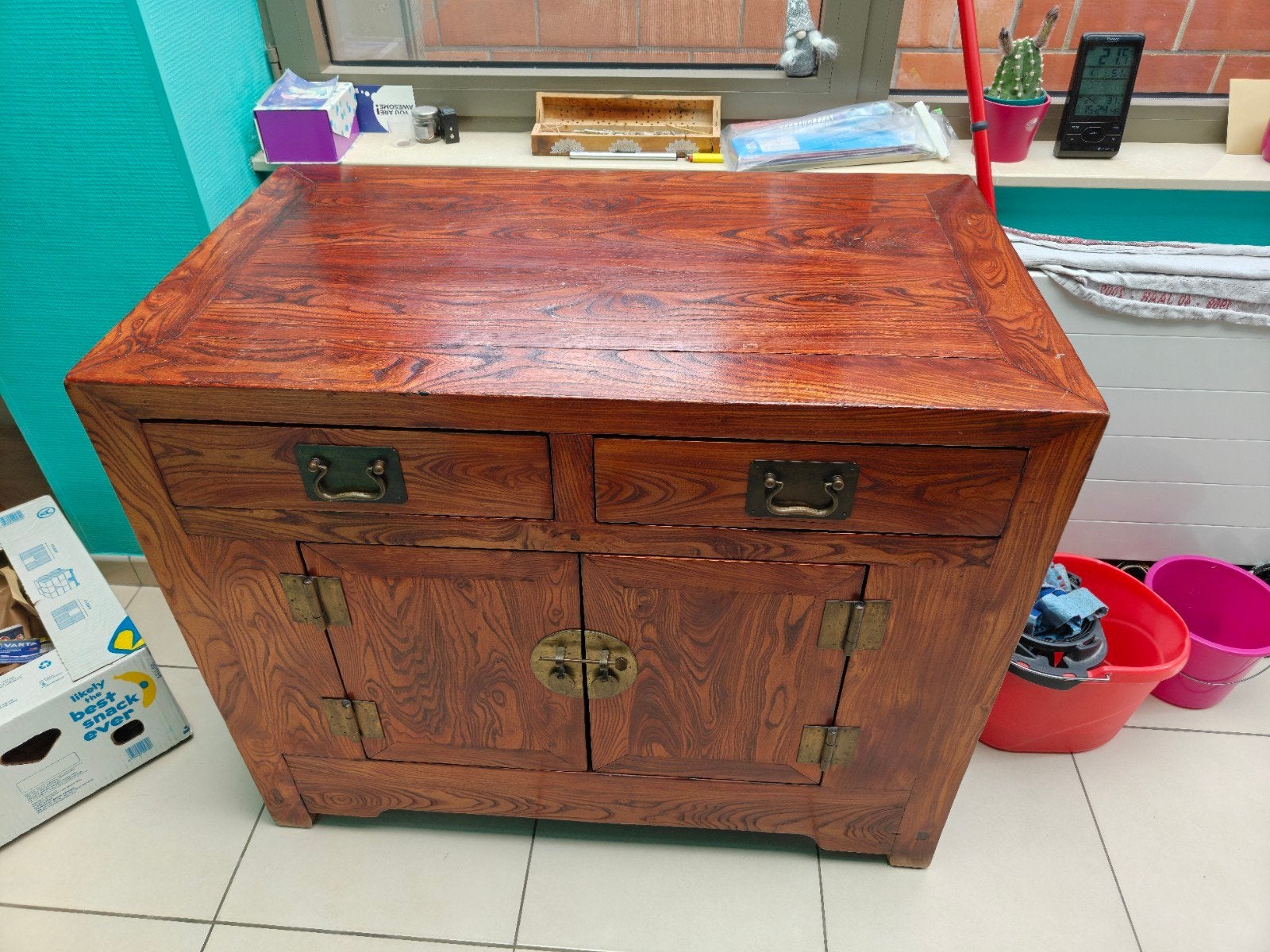 Vintage chinese kast, 100 à 150 cm, Enlèvement, Utilisé, 50 à 75 cm