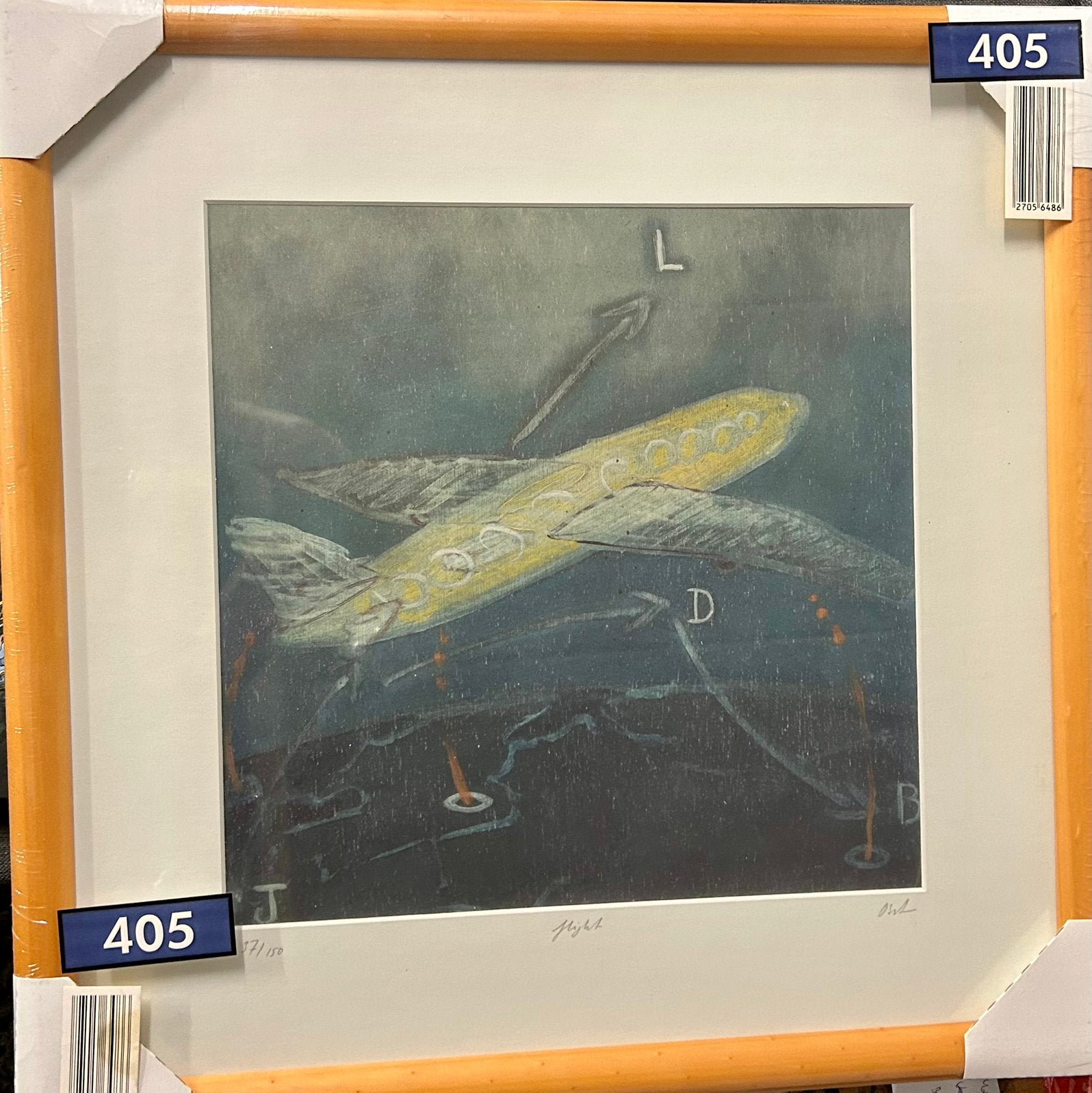 Genummerde litho - Flight - Christian Straetling (N 37/150), Ophalen, Ingelijst