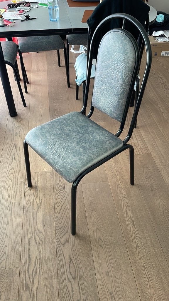 Gratis 6 stoelen, Huis en Inrichting, Stoelen, Ophalen, Gebruikt, Overige kleuren, Metaal