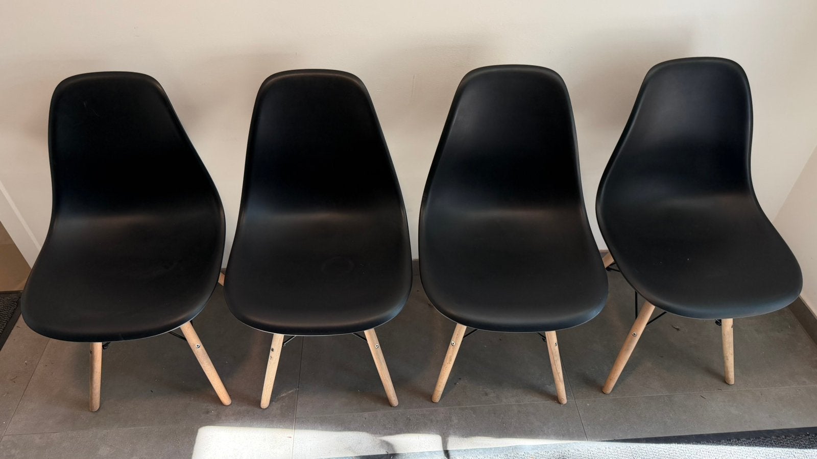 4 eetkamerstoelen zwart, Huis en Inrichting, Ophalen, Gebruikt, Zwart, Vier