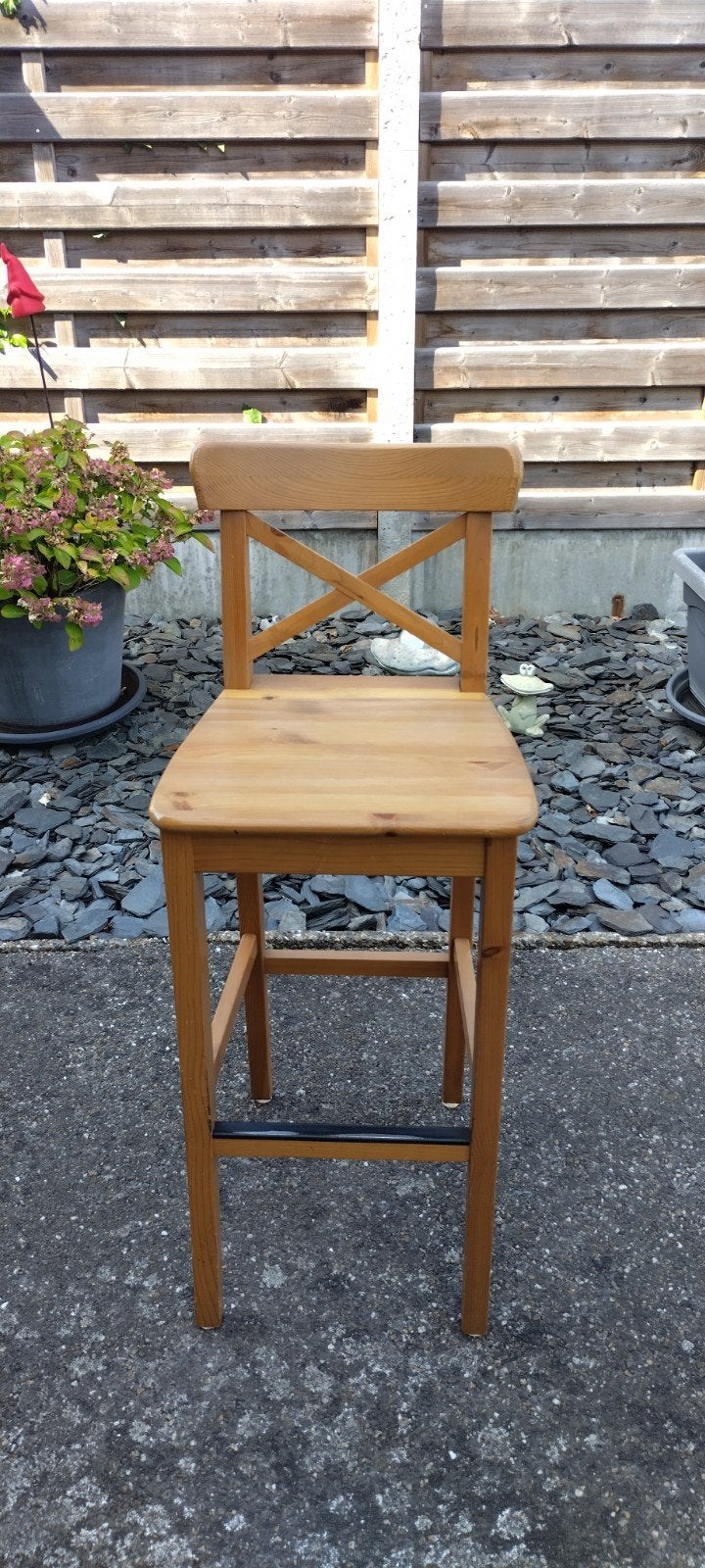 3 houten barkrukken ikea, Maison & Meubles, Tabourets de bar, 90 cm ou plus, Enlèvement, Utilisé, Bois