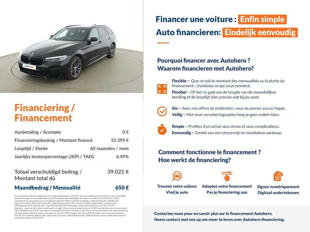 BMW 5 Serie 530 530e xDrive M Sport (bj 2020, automaat), Auto's, BMW, Automaat, Zwart, 44 g/km, Hybride Elektrisch/Benzine