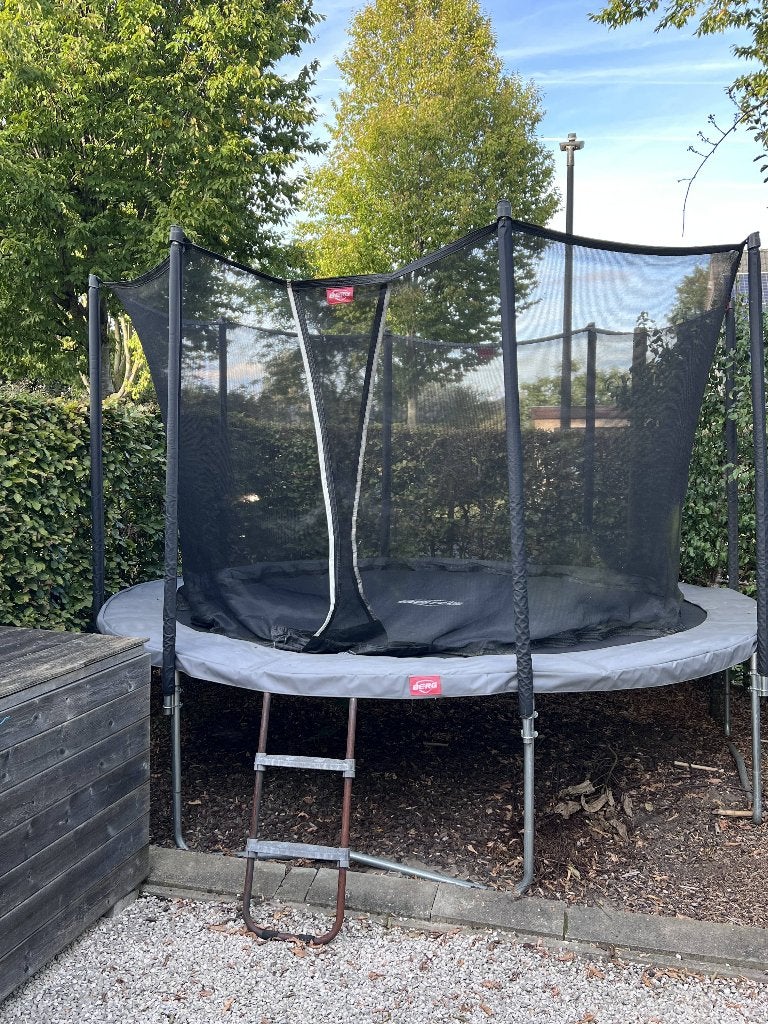trampoline Bert Grijs 380 met veiligheidsnet, Kinderen en Baby's, Speelgoed | Buiten | Trampolines, Ophalen, Zo goed als nieuw