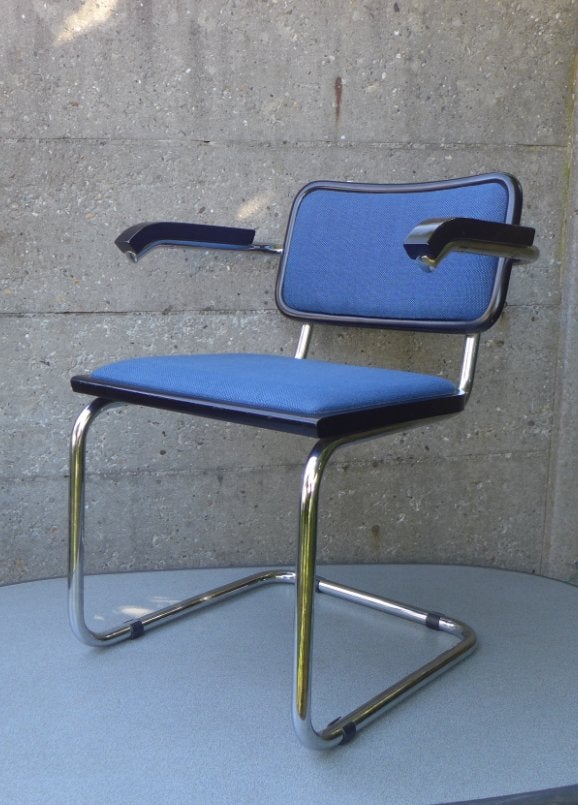 Marcel Breuer Cesca (B64/S64-Stijl) 4 Stoelen., Huis en Inrichting, Stoelen, Ophalen, Gebruikt, Blauw, Vier