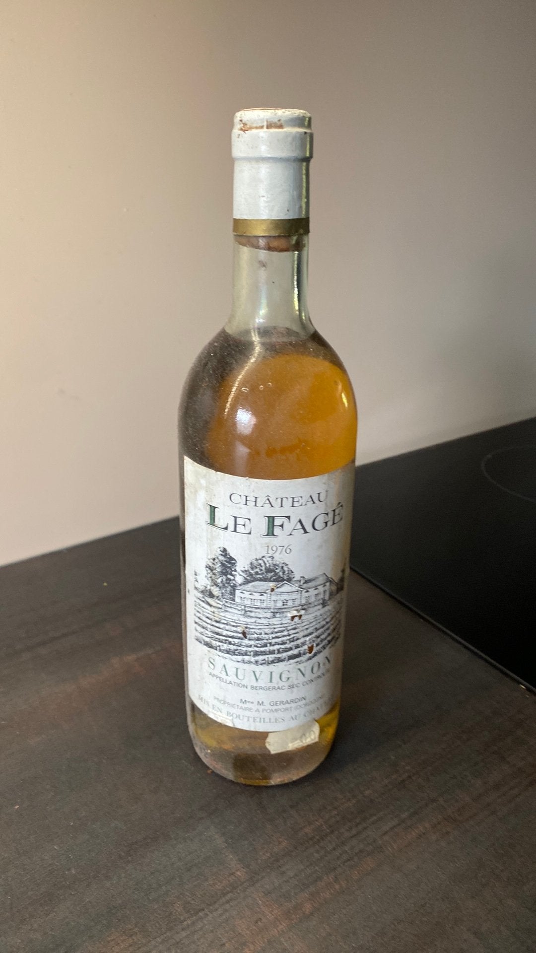 Wijn chateau le fage 1976, Verzamelen, Wijnen, Ophalen of Verzenden, Zo goed als nieuw