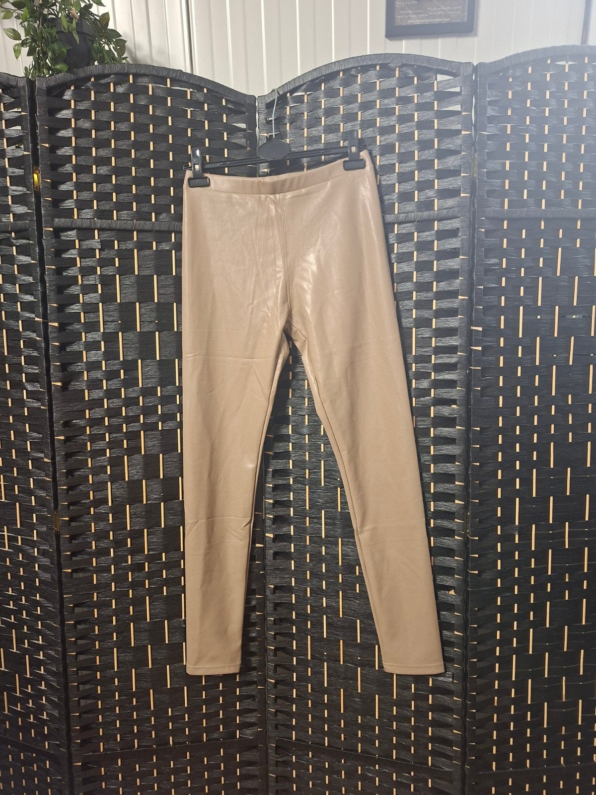 bruine Leren Dames Legging Maat m, Enlèvement ou Envoi, Taille 40/42 (M), Beige, Norfy