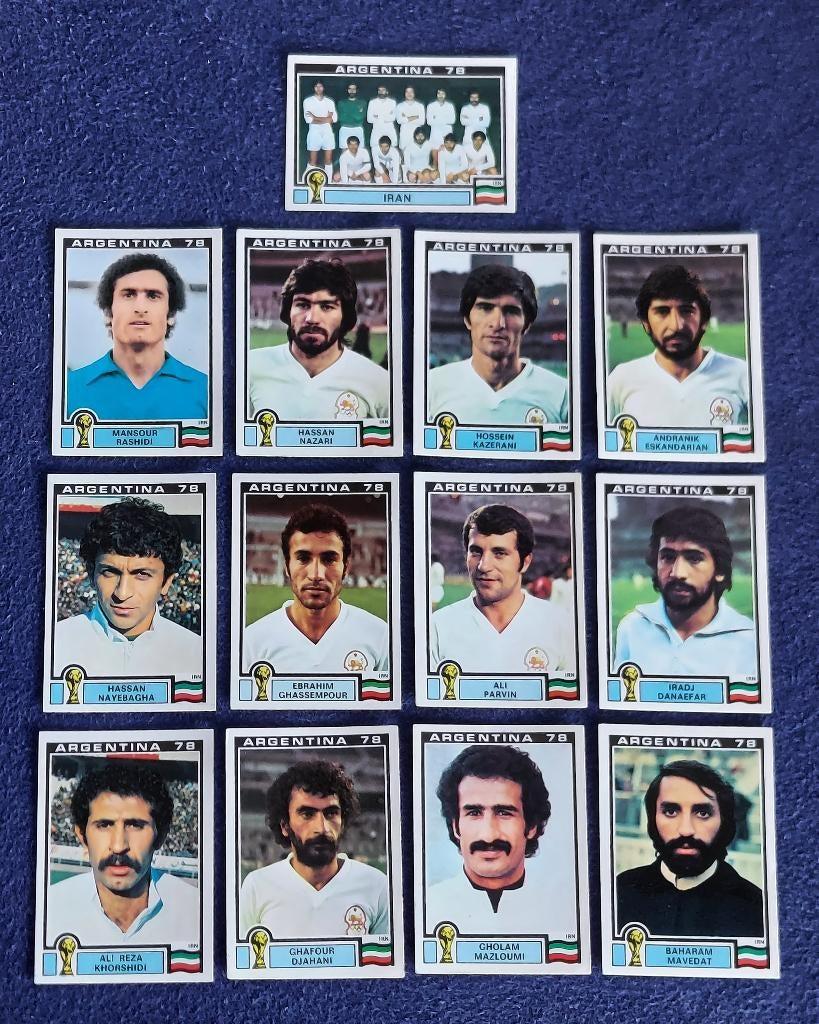 13 versch. Panini stickers voetbal ' WK Arg 1978 - Iran ', Enlèvement ou Envoi, Neuf, Affiche, Image ou Autocollant