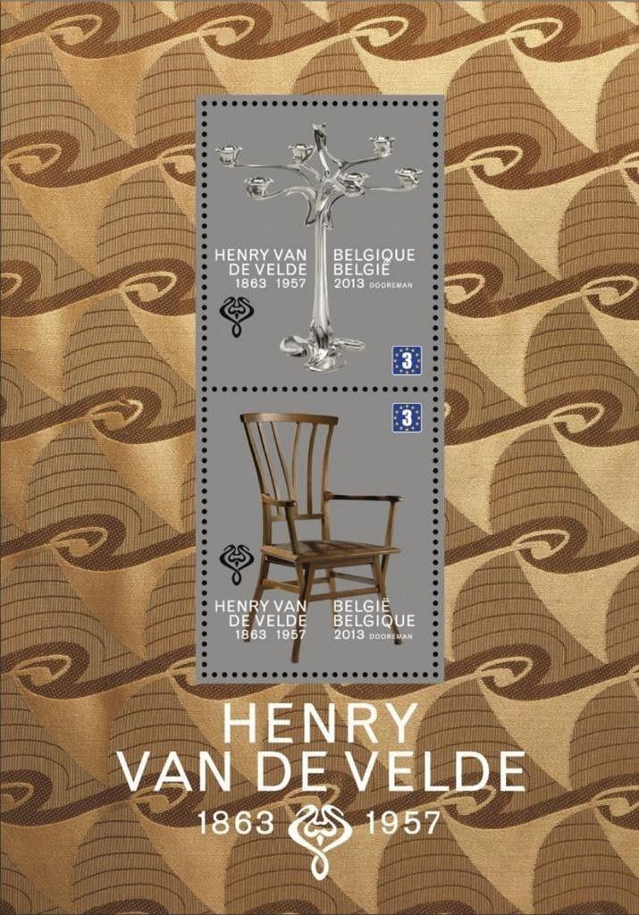 blok BL211 henry van de velde 2 x nummer3 europa, Europa, Frankeerzegel, Ophalen of Verzenden, Zonder stempel