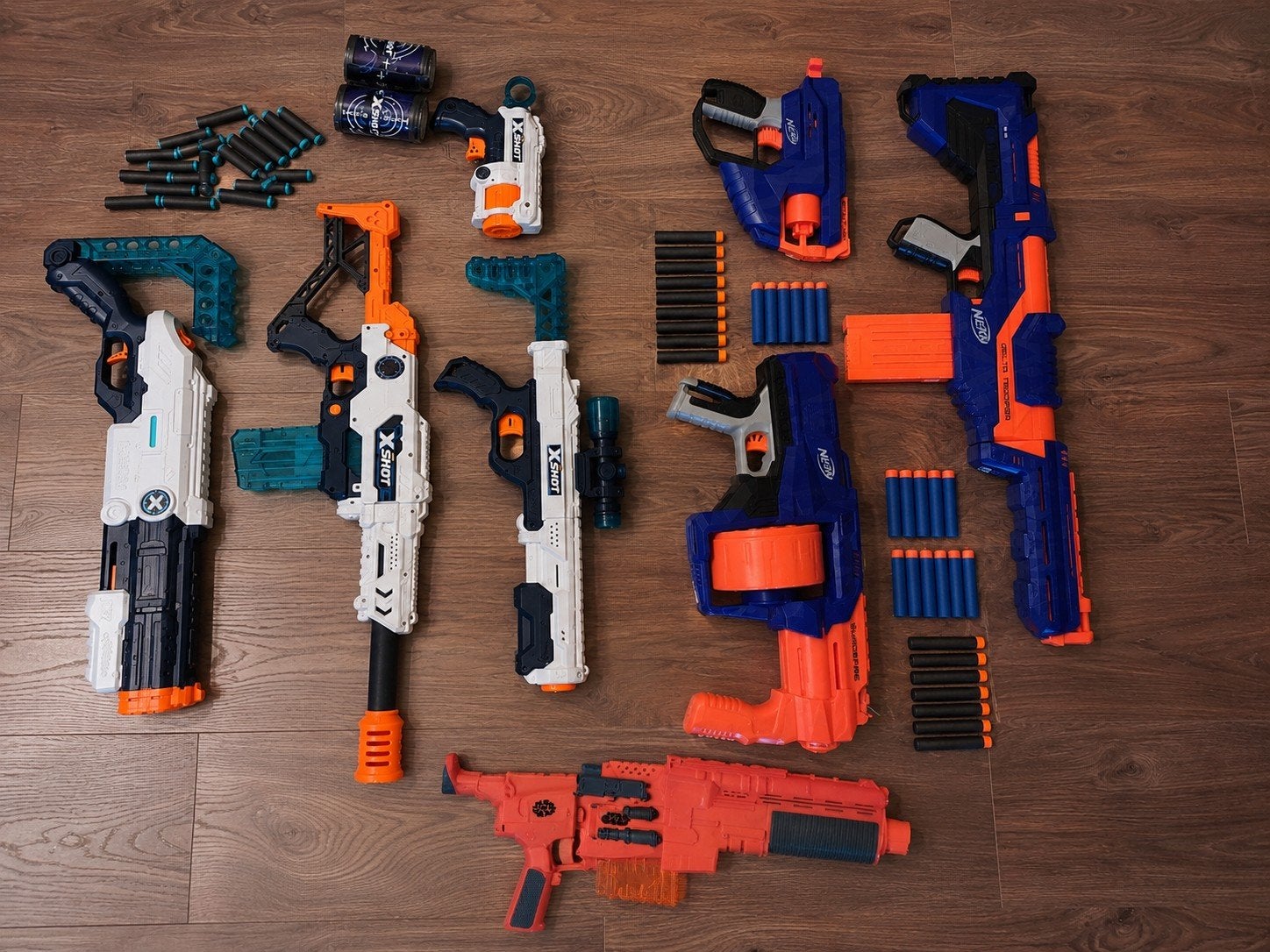 Grote Nerf & X-Shot Bundel – 9 Blasters + 50+ Darts + meer.., Enlèvement ou Envoi, Comme neuf