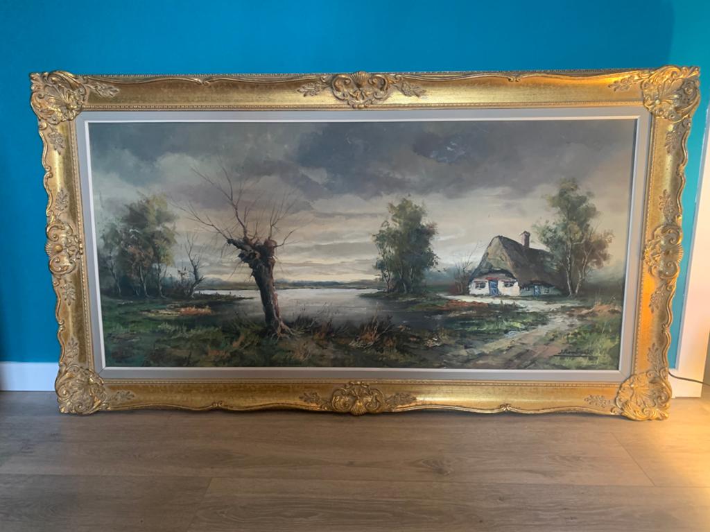 Landschap schilderij J. Rombauts, Enlèvement
