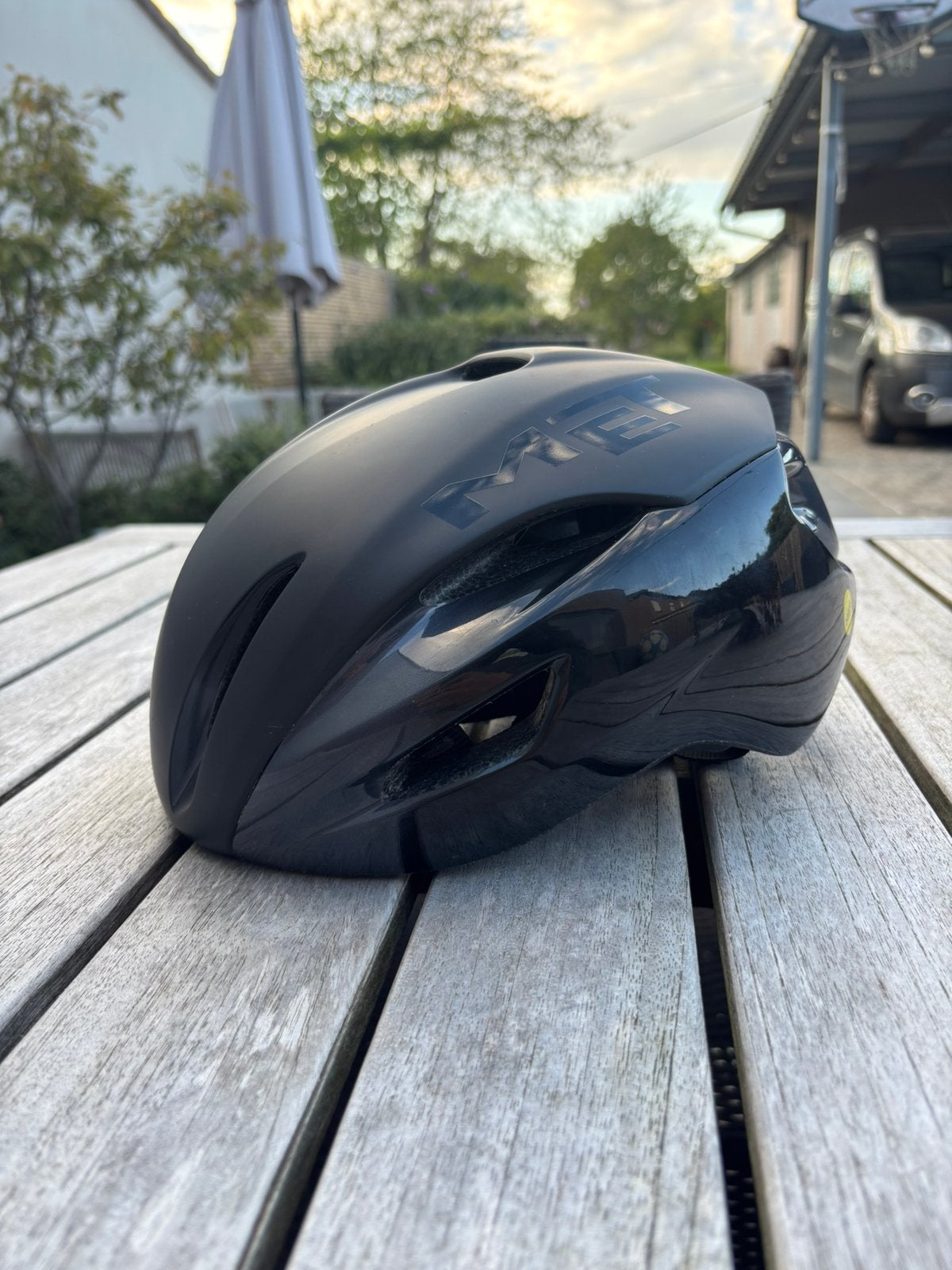 MET Manta MIPS Race Fietshelm Zwart/Mat Zwart, Ophalen of Verzenden, Zo goed als nieuw, L, Heer of Dame