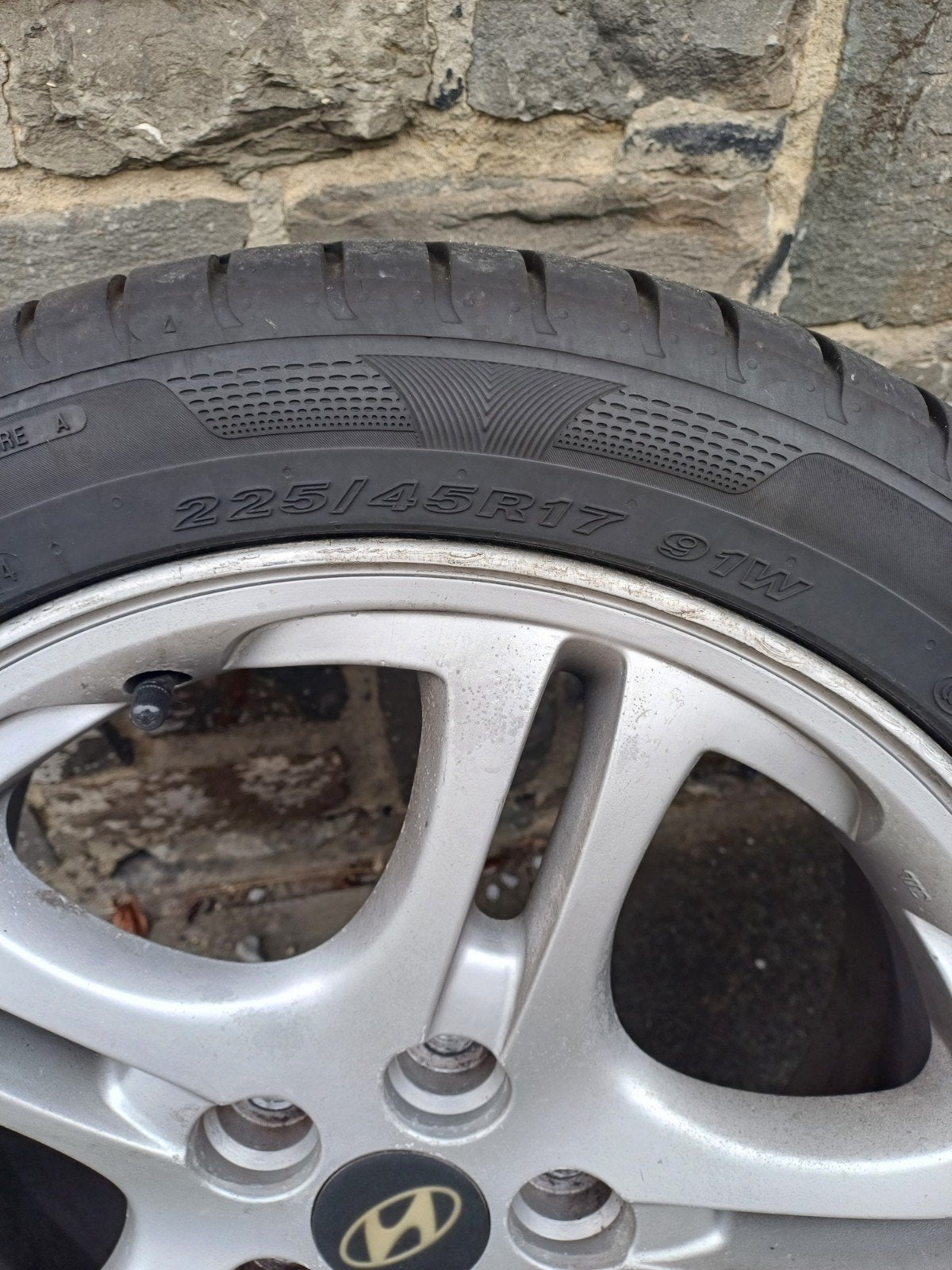 17" ET46 Hyundai-wielen, Auto-onderdelen, Ophalen, Gebruikt, Banden en Velgen, 17 inch