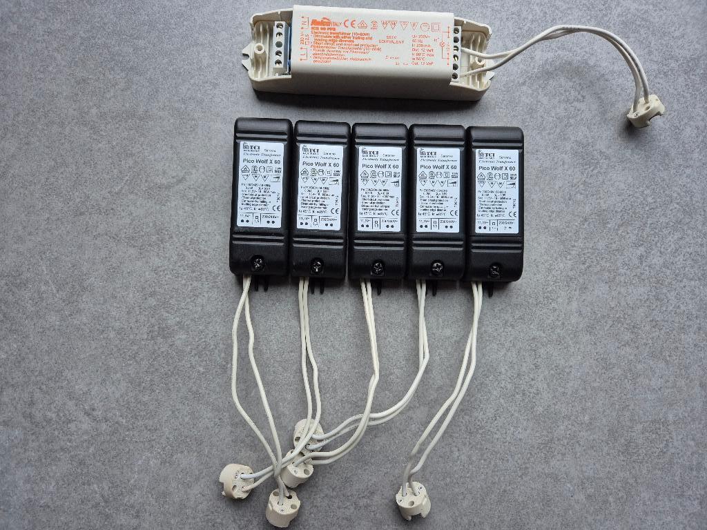 Electronische Transformators 10-60W (5 + 1 stuks), Ophalen of Verzenden, Gebruikt