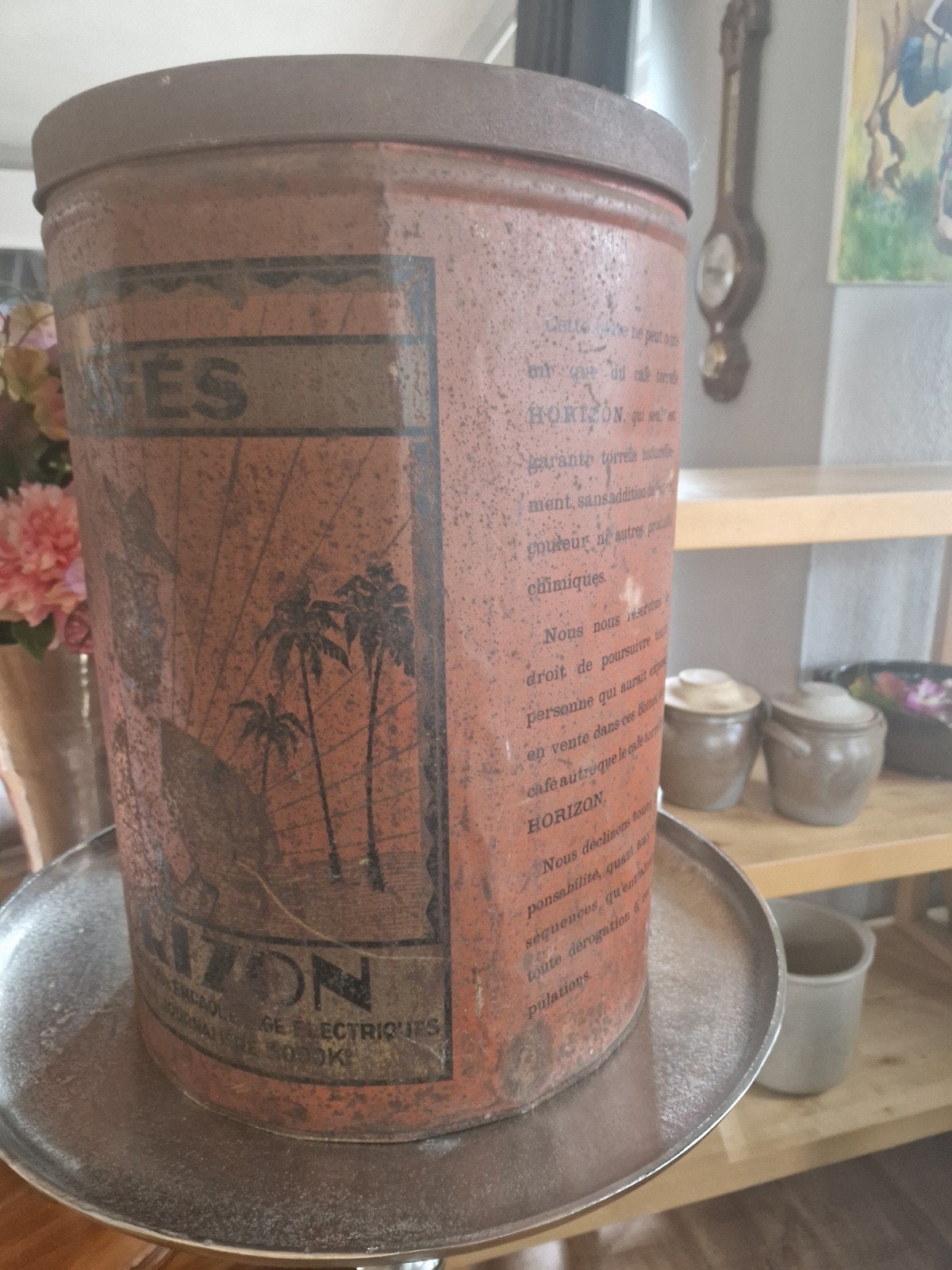ancienne boîte à café en métal 45/31cm 25€, Collections, Marques & Objets publicitaires, Enlèvement ou Envoi