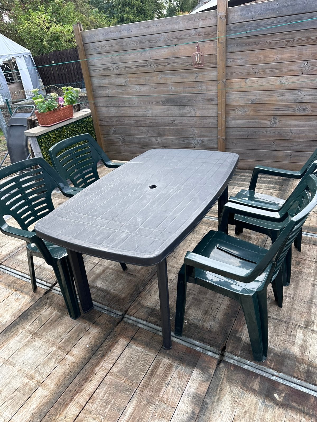 Table et chaises de jardin, Jardin & Terrasse, Table à dinner, Salons de jardin, Utilisé, Autres matériaux