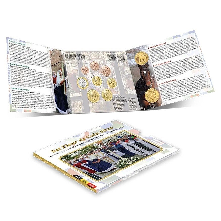 België 2026 - Ommegang/Processies - BU set + 2 x 2,5 euro, Postzegels en Munten, Munten | Europa | Euromunten, Ophalen of Verzenden