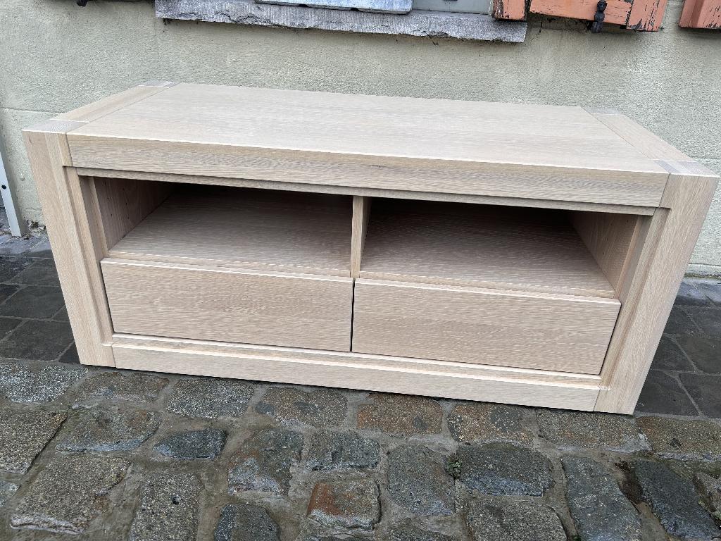 TV meubel Udinese, Ophalen, 100 tot 150 cm, Hedendaags landelijke, Eikenhout